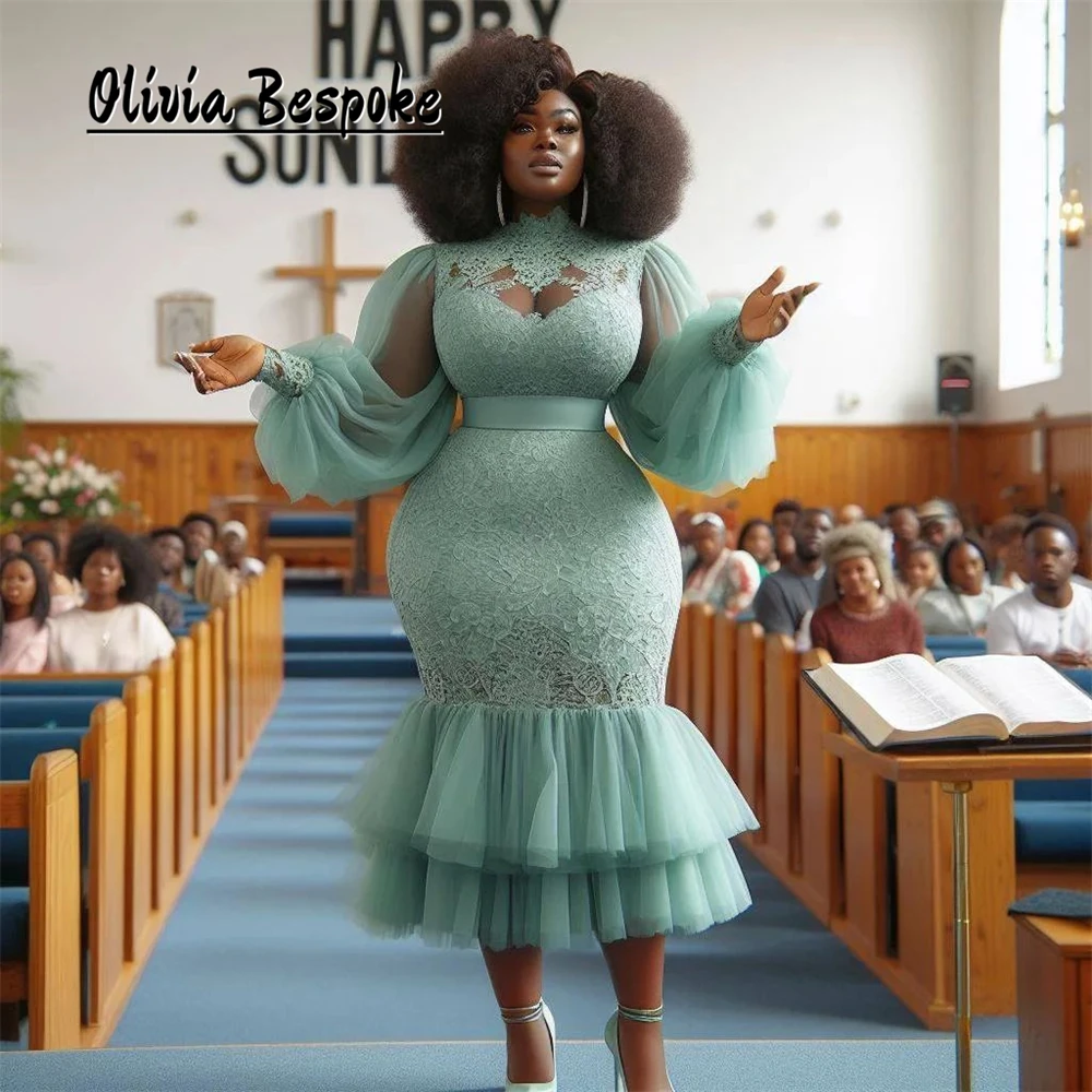 Newfangled African Mint Green Lace Evening Dresses Long Sleeves Aso Ebi Style Wedding Guest Dress Black Women Mermaid Customized
Newfangled African Mint Green Lace Evening Dresses Long Sleeves Aso Ebi Style Wedding Guest Dress Black Women Mermaid Customized