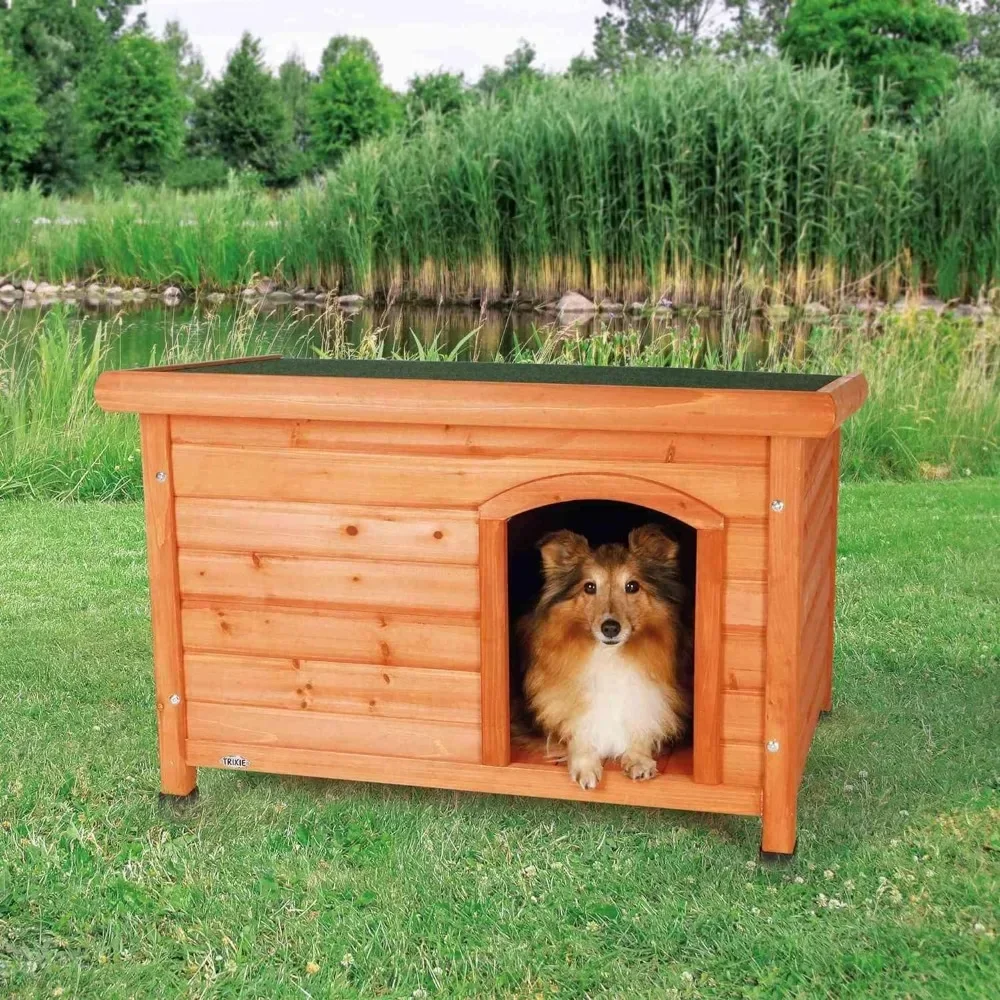 Classic outdoor dog house, weatherproof finish, raised floor removable for easy cleaning, brown
Classic outdoor dog house, weatherproof finish, raised floor removable for easy cleaning, brown