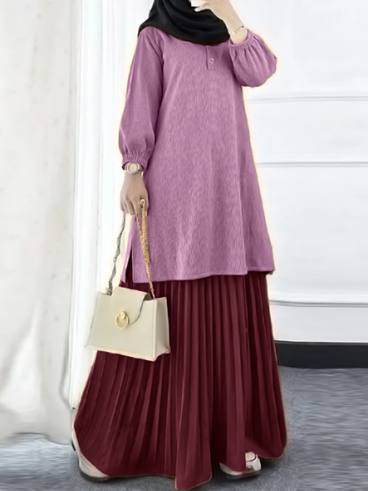2025 ZANZEA Casual Long Sleeve Tops Dress Sets Women Autumn 2 Piece Sets Long Blouse Trousers Muslim Outfits Hijab Tracksuit
2025 ZANZEA Casual Long Sleeve Tops Dress Sets Women Autumn 2 Piece Sets Long Blouse Trousers Muslim Outfits Hijab Tracksuit