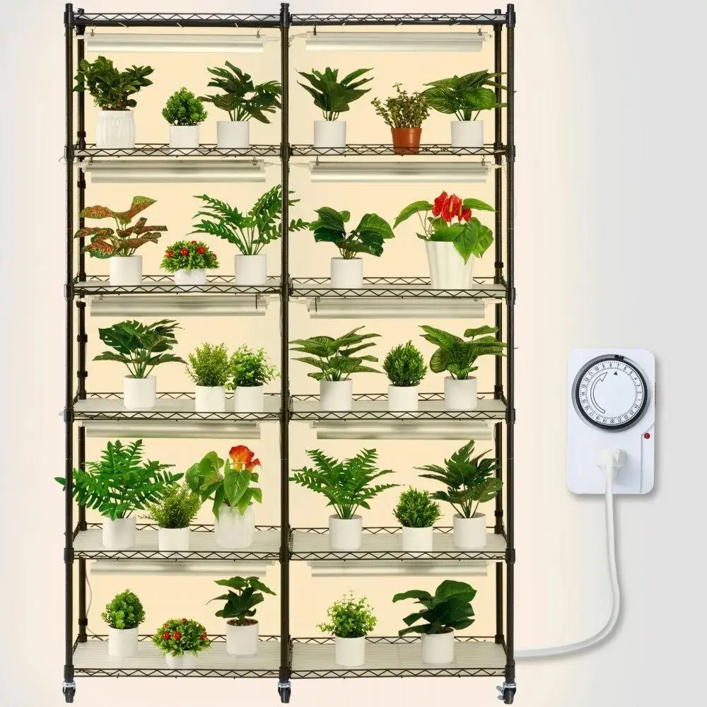 6 Tier Plant Stand with Full Spectrum Grow Light 3000K 200W Indoor Shelving Unit for seed Starting Adjustable Timer and Wheels
6 Tier Plant Stand with Full Spectrum Grow Light 3000K 200W Indoor Shelving Unit for seed Starting Adjustable Timer and Wheels