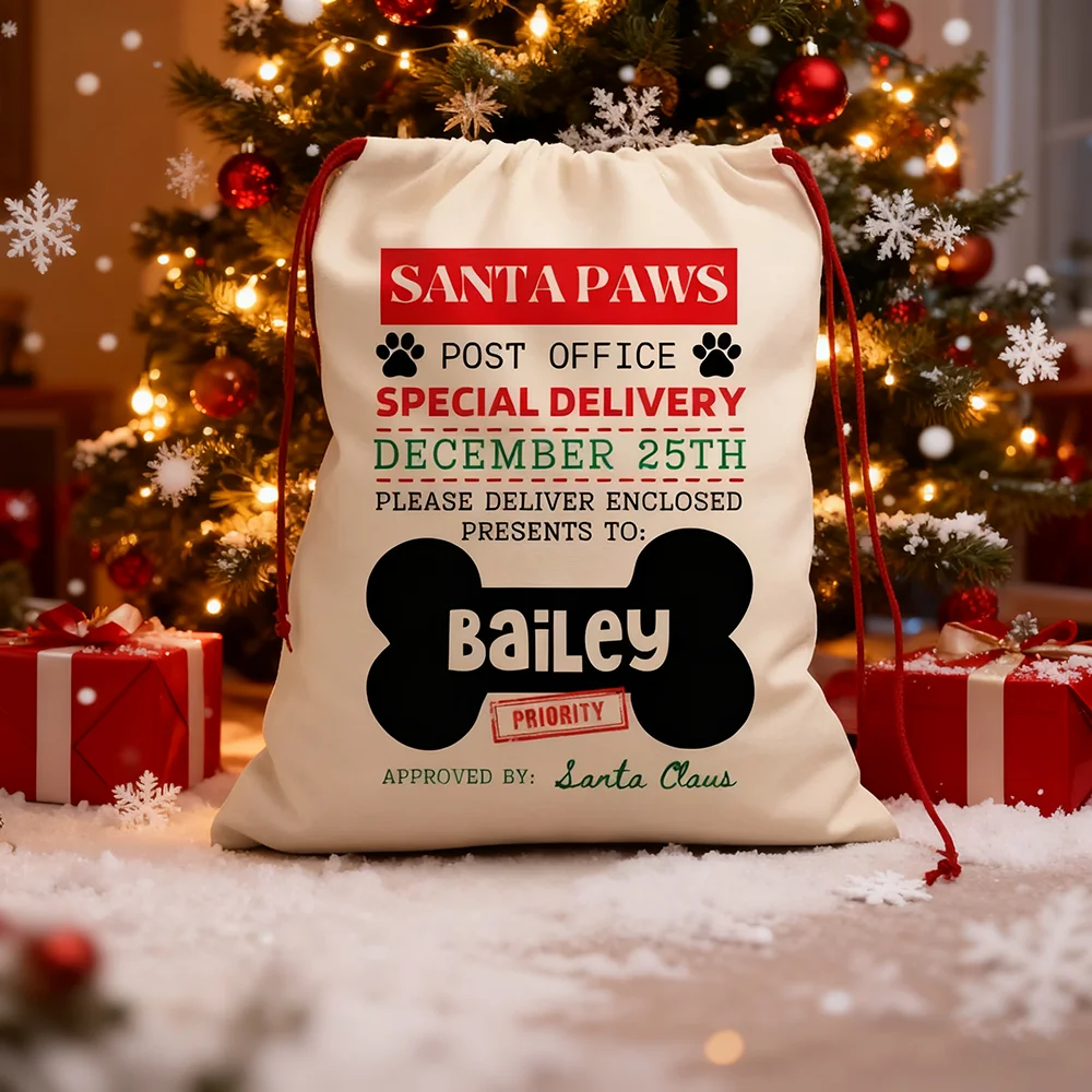 Personalized Christmas Gift Bag for Pets Santa Paws Delivery Bag Christma Holiday Dog Gift Sack Santa Claus Present Bag New Year
Personalized Christmas Gift Bag for Pets Santa Paws Delivery Bag Christma Holiday Dog Gift Sack Santa Claus Present Bag New Year