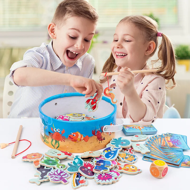 Children's Magnetic Ocean Puzzle Fishing Toys Wooden Children's Bucket Filled Marine Animals Cognitive Interactive Fishing Game
Children's Magnetic Ocean Puzzle Fishing Toys Wooden Children's Bucket Filled Marine Animals Cognitive Interactive Fishing Game