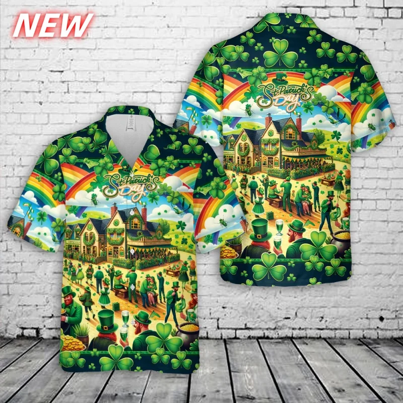 St. Patrick's Day Pattern Hawaiian Shirt For Men Fun Clover 3D Print Beach Shirts Casual Aloha Shirts Short Sleeve Blouses Tops
St. Patrick's Day Pattern Hawaiian Shirt For Men Fun Clover 3D Print Beach Shirts Casual Aloha Shirts Short Sleeve Blouses Tops