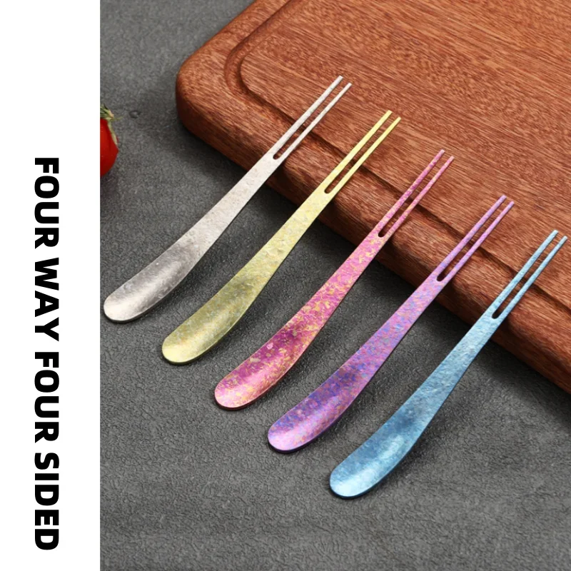 Портативная вилка для фруктов двойного назначения из чистого титана, ложка для мороженого, бытовая вилка для торта для кемпинга
Портативная вилка для фруктов двойного назначения из чистого титана, ложка для мороженого, бытовая вилка для торта для кемпинга