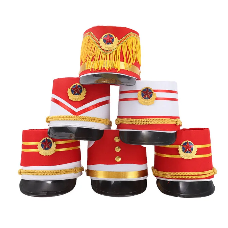 Stylish Drummer Hat Striped Marching Band Drum Band Hat Guard Parade Cap Halloween Theme Uniform Accessories Cosplay Circus Hats
Stylish Drummer Hat Striped Marching Band Drum Band Hat Guard Parade Cap Halloween Theme Uniform Accessories Cosplay Circus Hats