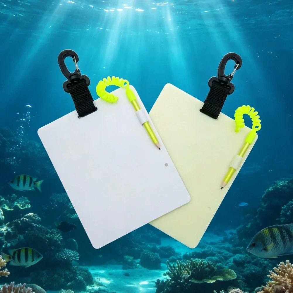 Diving Writing Board 18.4x14.9x0.3cm High Strength ABS Luminous Buckle Style Flat Memo Board Technical Diving Underwater Parts
Diving Writing Board 18.4x14.9x0.3cm High Strength ABS Luminous Buckle Style Flat Memo Board Technical Diving Underwater Parts