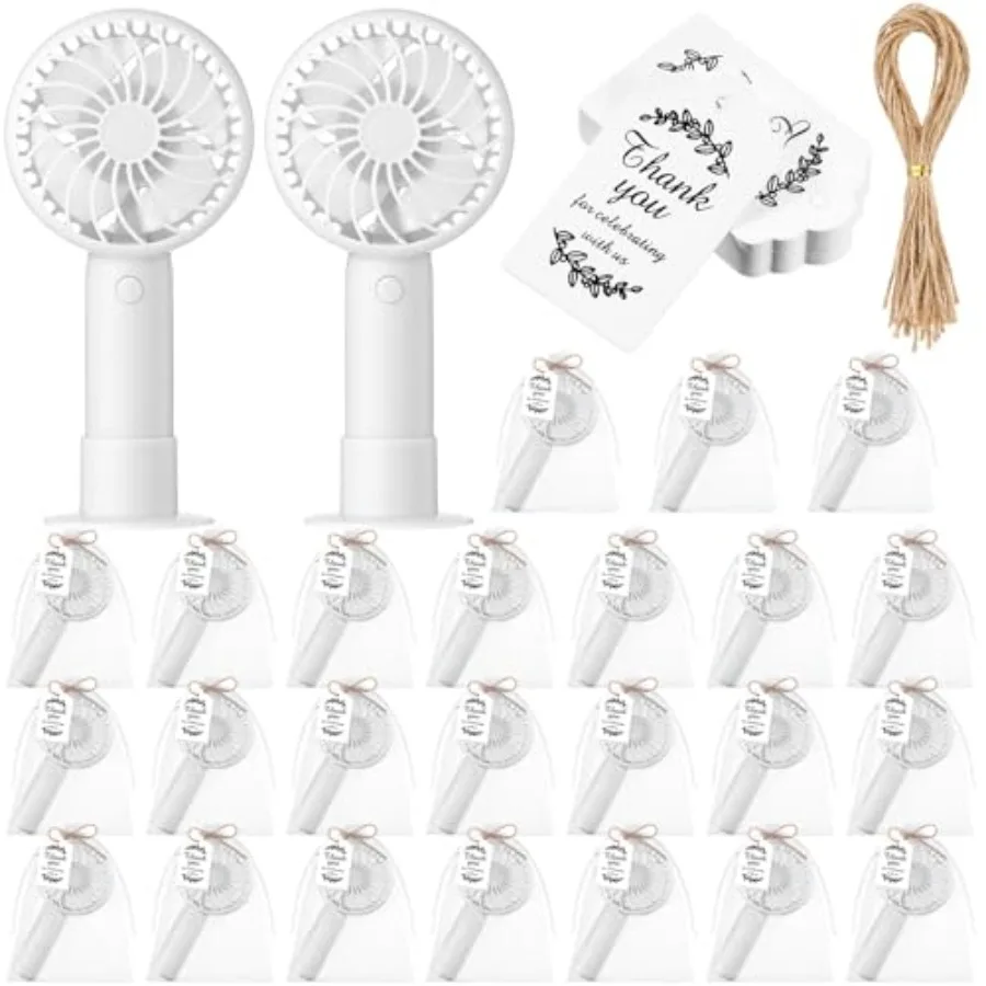 Wedding guest favors: handheld fan with thank you tag, USB rechargeable, 3-speed, lightweight, white plastic, portable desk fan
Wedding guest favors: handheld fan with thank you tag, USB rechargeable, 3-speed, lightweight, white plastic, portable desk fan