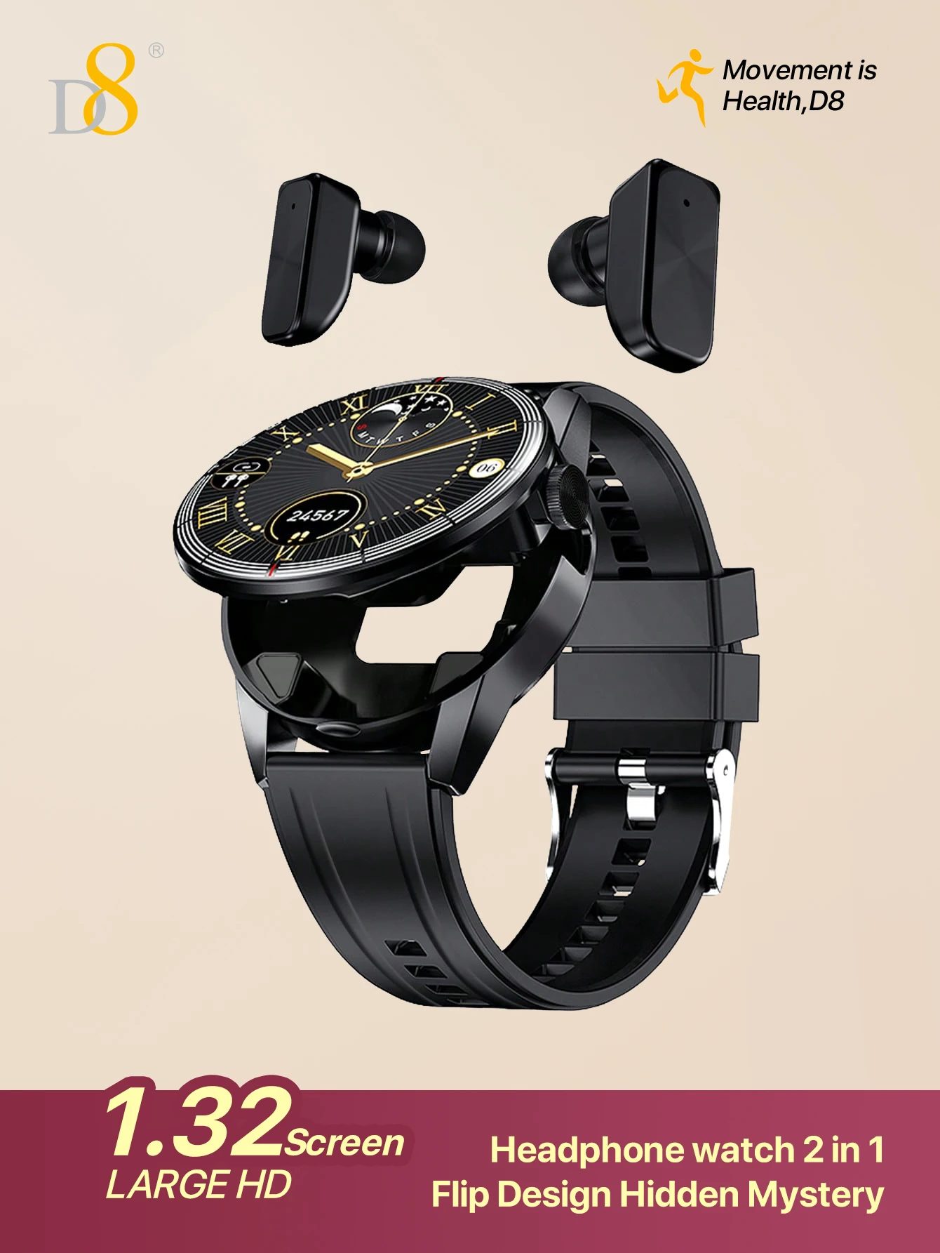 D8 SmartWatch Наушники-вкладыши 2-в-1 Мужские умные часы, совместимые с Android iPhone IOS для фитнес-трекера оповещения о сообщении Телефонные оповещения
D8 SmartWatch Наушники-вкладыши 2-в-1 Мужские умные часы, совместимые с Android iPhone IOS для фитнес-трекера оповещения о сообщении Телефонные оповещения
