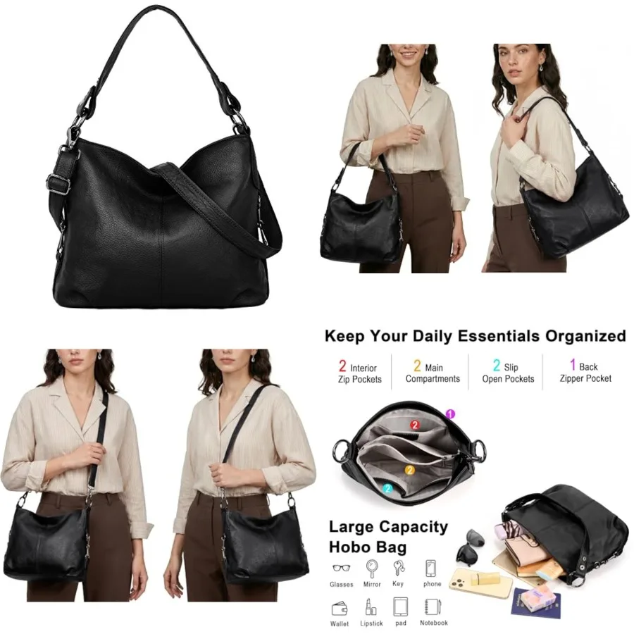 YALUXE Genuine Leather Shoulder Bags Stylish Hobo Handbags Purses Crossbody Bags for Women Genuine Leather, Stylish
YALUXE Genuine Leather Shoulder Bags Stylish Hobo Handbags Purses Crossbody Bags for Women Genuine Leather, Stylish