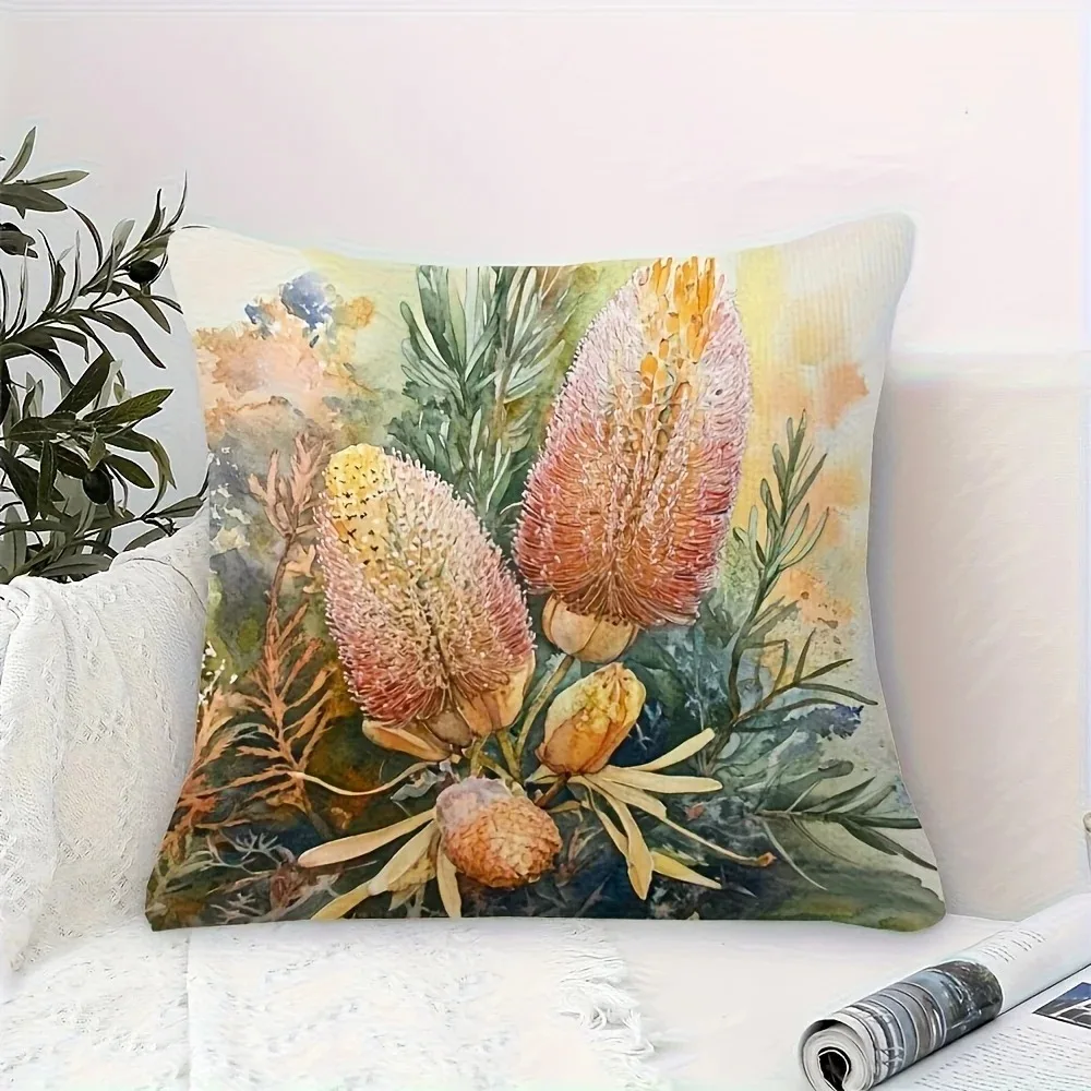 Watercolor Banksia Floral Pillowcase Peach Skin Botanical Cushion Cover Spring Summer Decor For Living Room Sofa
Watercolor Banksia Floral Pillowcase Peach Skin Botanical Cushion Cover Spring Summer Decor For Living Room Sofa