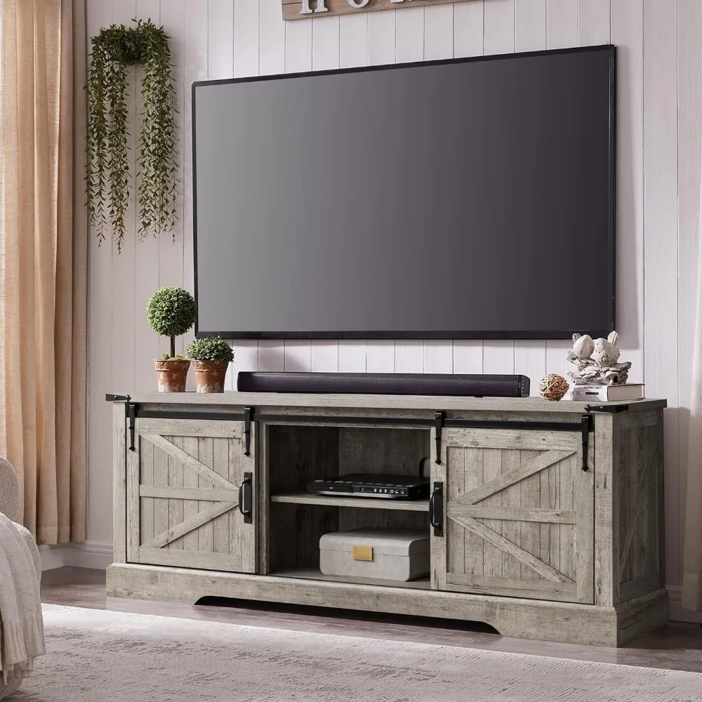 OKD Farmhouse TV Stand for 75 Inch TV, Rustic Entertainment Center w/Sliding Barn Door Wood Media Console Cabinet 66 Inch Long
OKD Farmhouse TV Stand for 75 Inch TV, Rustic Entertainment Center w/Sliding Barn Door Wood Media Console Cabinet 66 Inch Long