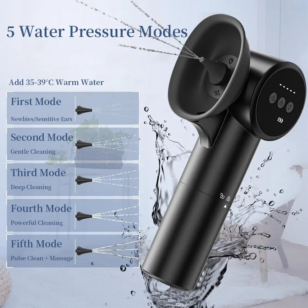 Electric Ear Cleaner 2 In 1 Cleaning and Drying Ear Wax Removal with Waste Tank Waterproof Ear Irrigation Kit for Adults Child 
Electric Ear Cleaner 2 In 1 Cleaning and Drying Ear Wax Removal with Waste Tank Waterproof Ear Irrigation Kit for Adults Child