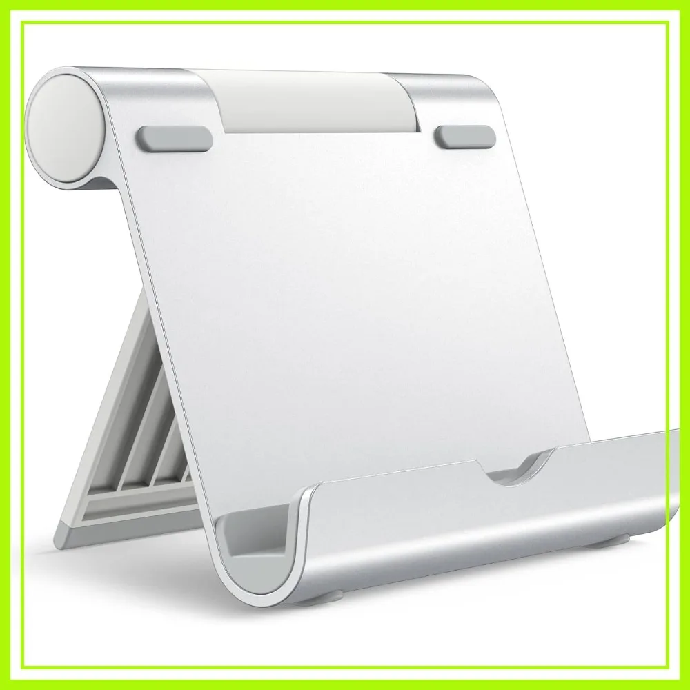 Adjustable Tablet Stand, Foldable Portable Desktop Holder for iPad, Galaxy Tab, Kindle, Phones (4-11"), Silver
Adjustable Tablet Stand, Foldable Portable Desktop Holder for iPad, Galaxy Tab, Kindle, Phones (4-11"), Silver