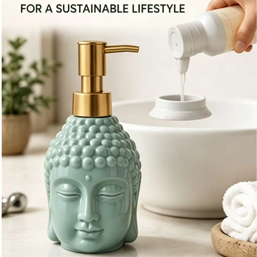 Ceramic Soap Dispenser Zen Meditation Head Shaped Lotion Bottle Refillable Liquid Container Spa Home Decor Bathroom Accessories
Ceramic Soap Dispenser Zen Meditation Head Shaped Lotion Bottle Refillable Liquid Container Spa Home Decor Bathroom Accessories