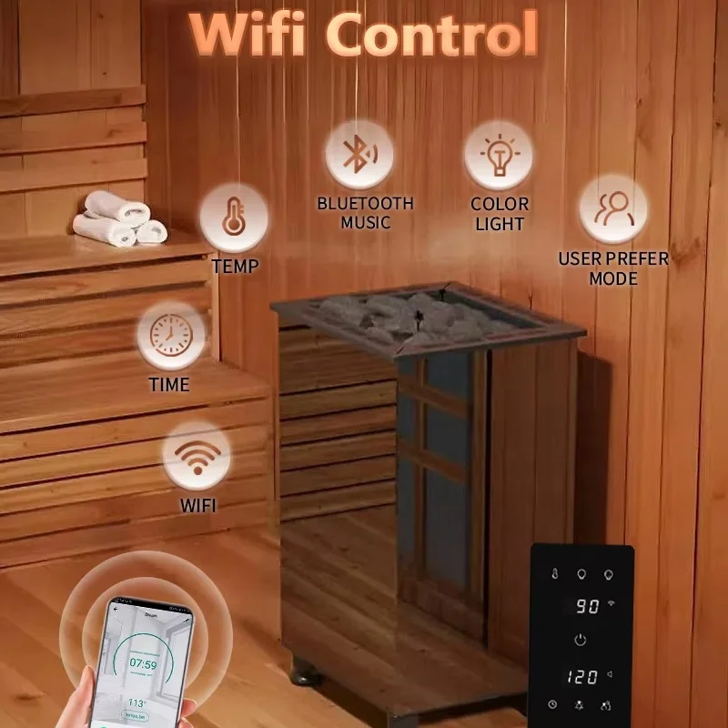 WiFi Kiuas Saunaoven Stufa Da Horno De Sauna Electric Infrar Sauna Heaters Saunaofen Ogrzewanie Sauny 4.5KW-18KW Sauna Stove
WiFi Kiuas Saunaoven Stufa Da Horno De Sauna Electric Infrar Sauna Heaters Saunaofen Ogrzewanie Sauny 4.5KW-18KW Sauna Stove