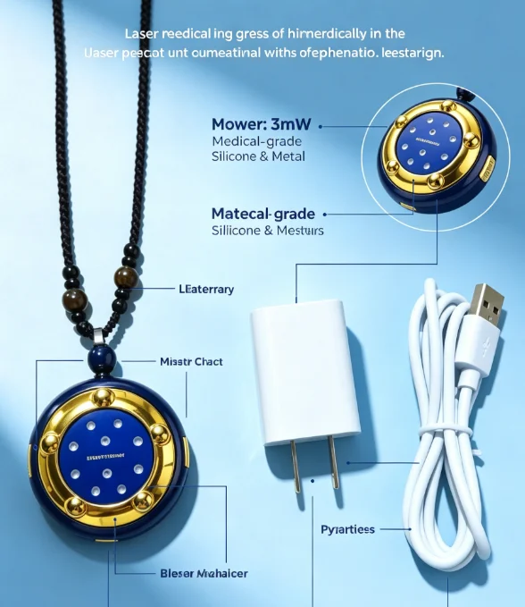 Laser Pendant, 10-Minute Therapy, Improve Oxygen Delivery & Reduce Blood Stasis, No Side Effects
Laser Pendant, 10-Minute Therapy, Improve Oxygen Delivery & Reduce Blood Stasis, No Side Effects