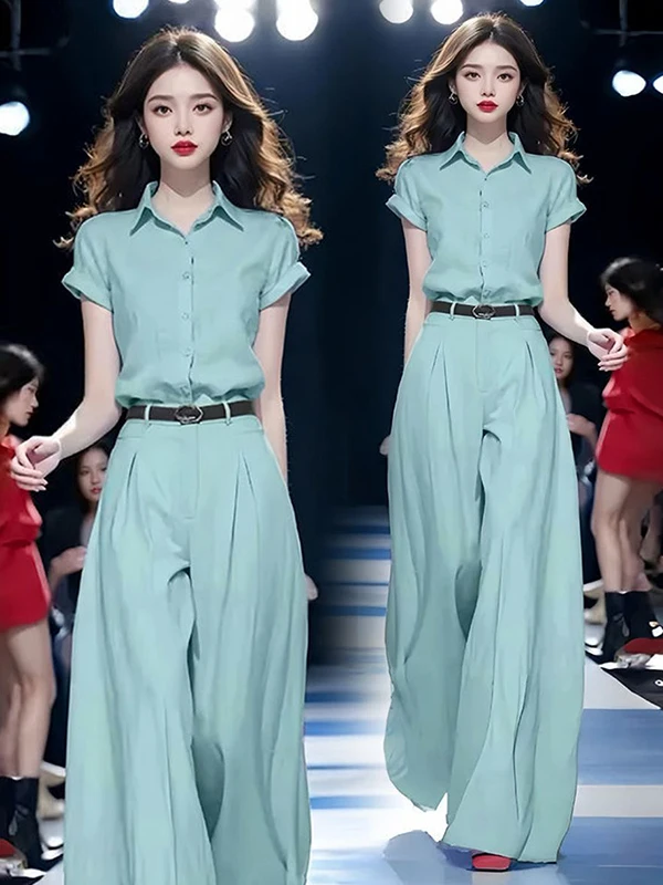 Anti-Aging Summer Dopaamine Set Women's New 2026 Color Simple Short Sleeve High Waist Wide Leg Pants Two-Piece Set
Anti-Aging Summer Dopaamine Set Women's New 2026 Color Simple Short Sleeve High Waist Wide Leg Pants Two-Piece Set