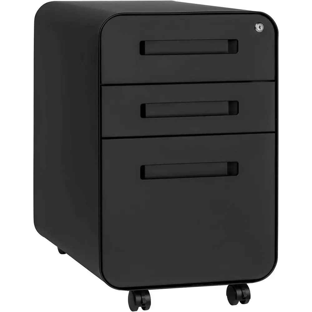 Mobile Metal Filing Cabinet with Lock, Under Desk, Legal/Letter Size, Black
Mobile Metal Filing Cabinet with Lock, Under Desk, Legal/Letter Size, Black
