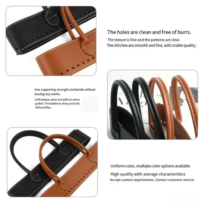 X90D Elegant DIY Handbag Making Accessories PU Leather Bag Handles with Holes
X90D Elegant DIY Handbag Making Accessories PU Leather Bag Handles with Holes