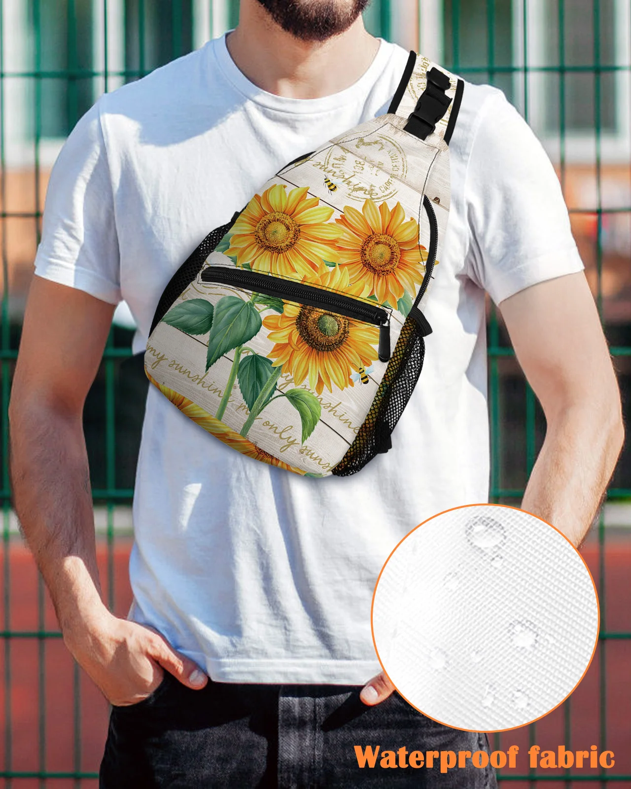 Farm Flower Sunflower Bee Chest Bags for Women Men Waterproof Shoulder Bag Outdoor Travel Sport Crossbody Bag
Farm Flower Sunflower Bee Chest Bags for Women Men Waterproof Shoulder Bag Outdoor Travel Sport Crossbody Bag