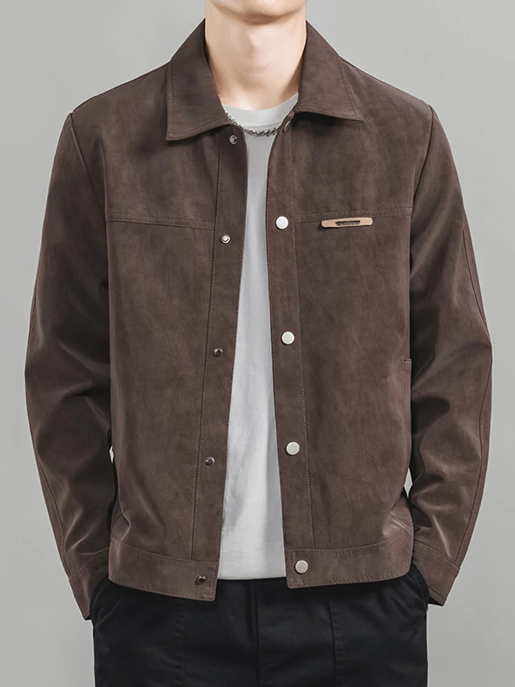 Joks Priit Men's Suede Jaet Spring Autumn Faion Urban Sle Long Sve Casual Outerwear Windproof Flip Collar Coat
Joks Priit Men's Suede Jaet Spring Autumn Faion Urban Sle Long Sve Casual Outerwear Windproof Flip Collar Coat