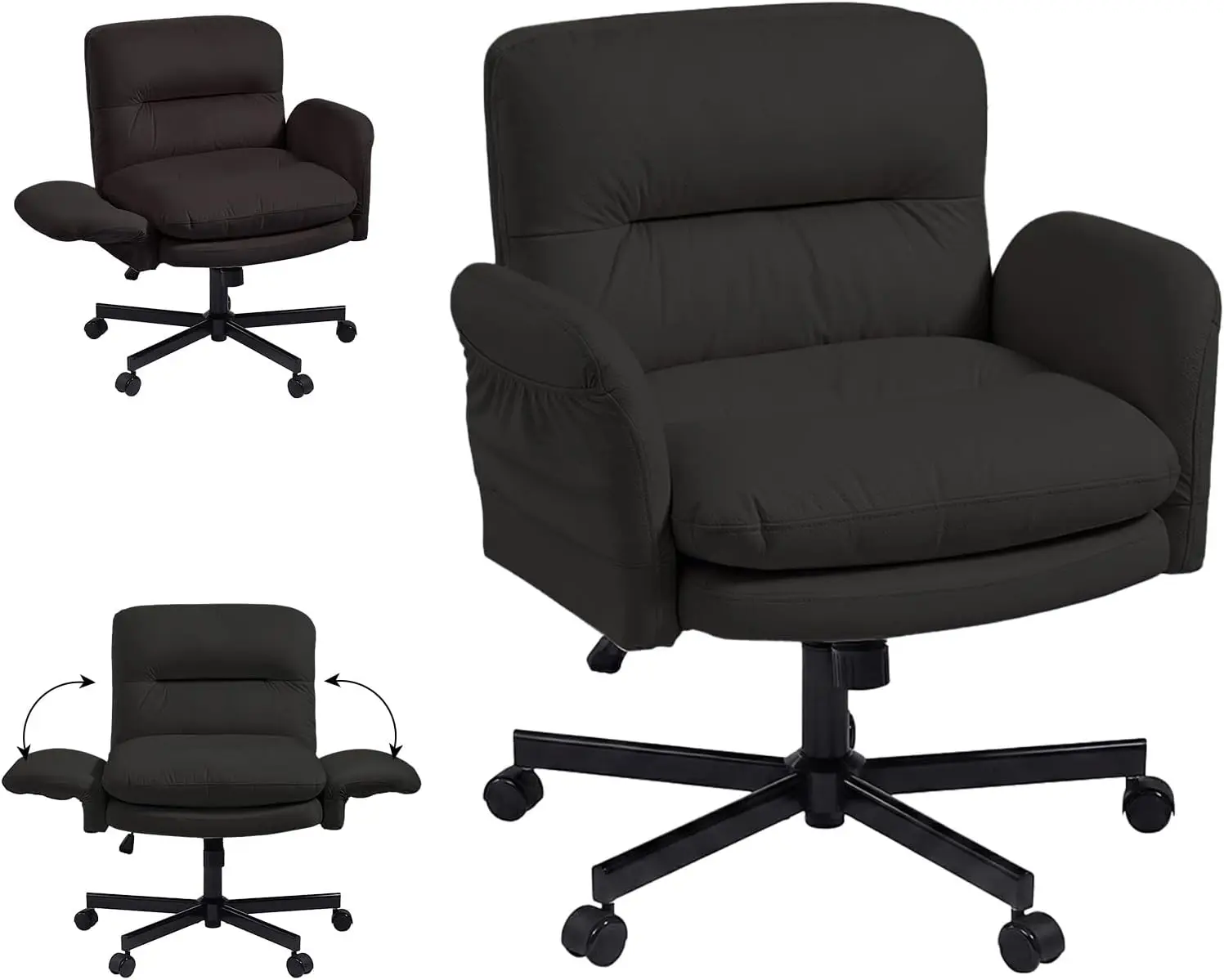 Criss Cross Office with Flip-Up Armrests, Swivel Makeup Vanity with Wheels & Side Pockets, Cross Legged Office
Criss Cross Office with Flip-Up Armrests, Swivel Makeup Vanity with Wheels & Side Pockets, Cross Legged Office