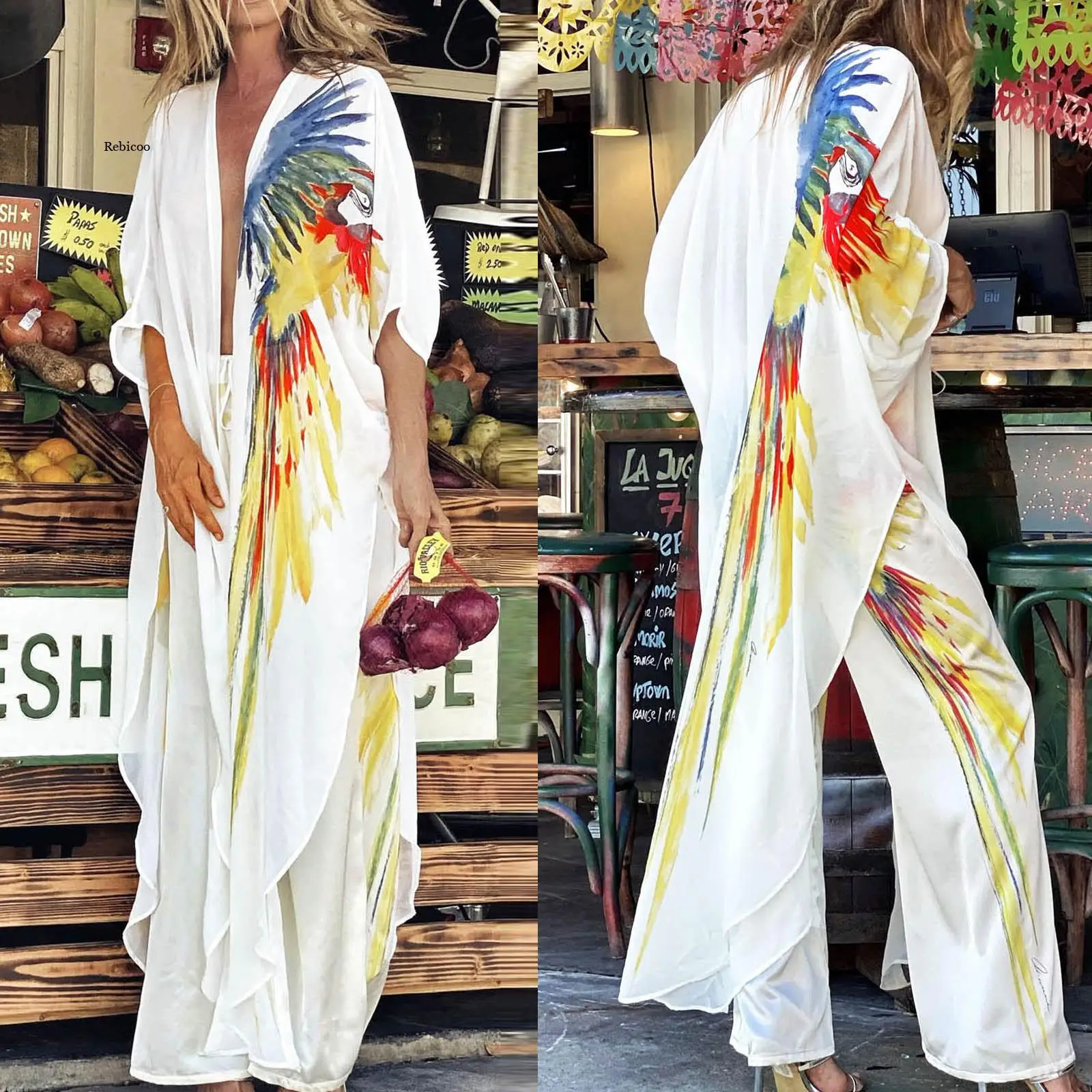 Fashion Chiffon Print Blouse Long Cardigan Loose Shawl Bikini Cover Up Summer Casual Ladies Tops Female Women Half Sleeve
Fashion Chiffon Print Blouse Long Cardigan Loose Shawl Bikini Cover Up Summer Casual Ladies Tops Female Women Half Sleeve