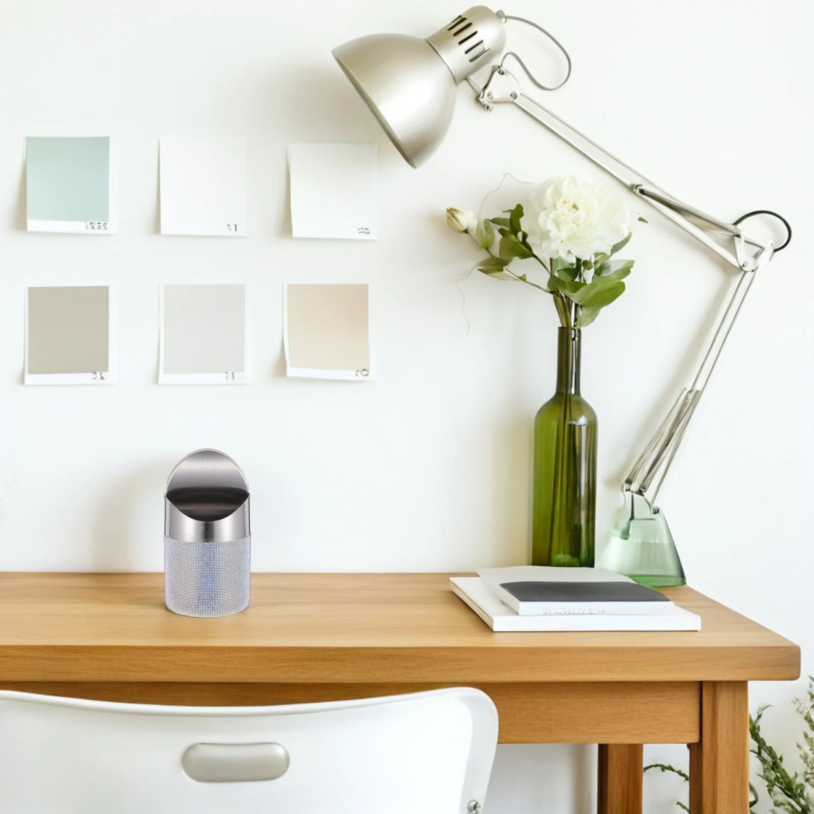 1Pcs Stainless Steel Trash Can Mini Swing Lid Waste Bin Kitchen Bedroom Office Space Saving Garbage Holder Material Easy
1Pcs Stainless Steel Trash Can Mini Swing Lid Waste Bin Kitchen Bedroom Office Space Saving Garbage Holder Material Easy