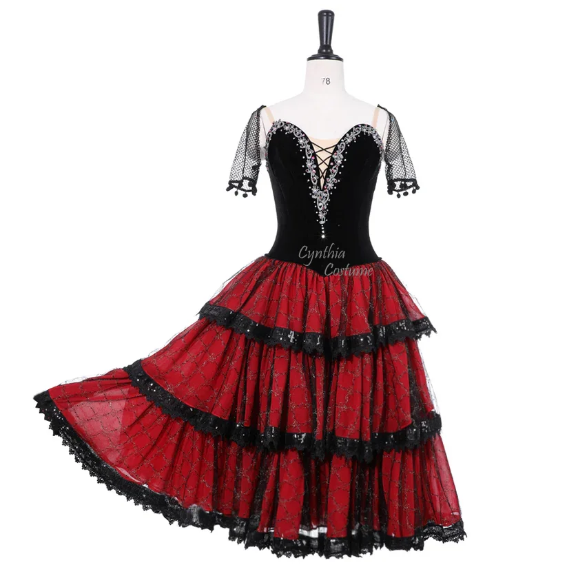 Romantic Black and Red Dress Kitri Spanish Costume The Nutcracker Ballet Dress Dance Performance Costume for girls
Romantic Black and Red Dress Kitri Spanish Costume The Nutcracker Ballet Dress Dance Performance Costume for girls