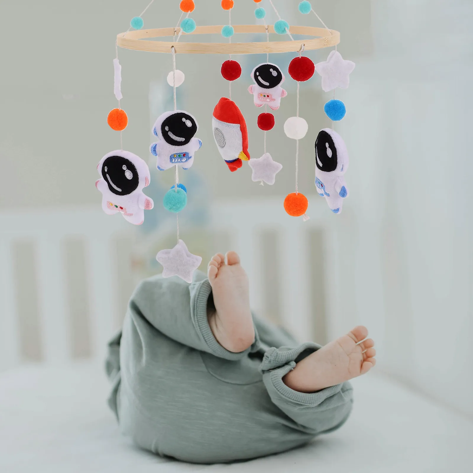 Handmade Felt Space Themed Crib Mobile for Babies - Astronaut Rocket Nursery Hanging Mobile Calming Sleep Helper Infant Bed Bell
Handmade Felt Space Themed Crib Mobile for Babies - Astronaut Rocket Nursery Hanging Mobile Calming Sleep Helper Infant Bed Bell