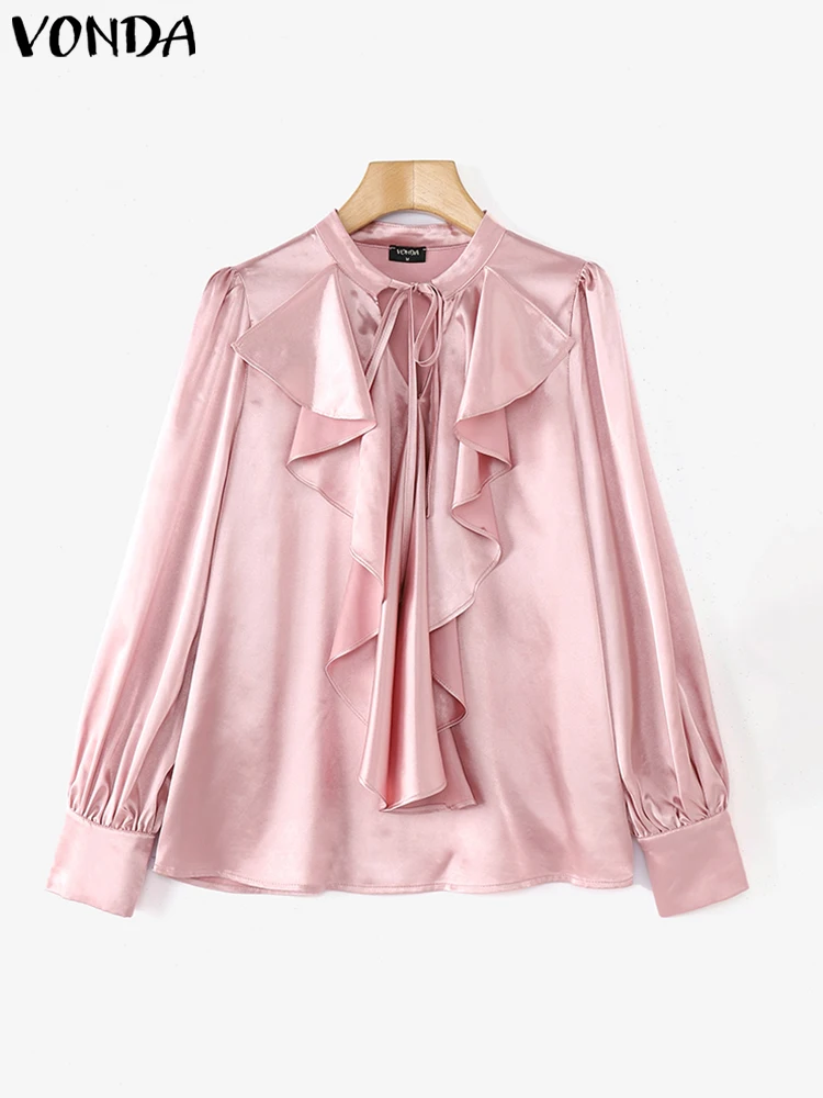 Casual Solid Color Long Sleeve Cover Shirts 2025 VONDA Bohemian Ruffled Lace Up Tops Elegant Long SLeeve Blouse Oversized Blusas
Casual Solid Color Long Sleeve Cover Shirts 2025 VONDA Bohemian Ruffled Lace Up Tops Elegant Long SLeeve Blouse Oversized Blusas