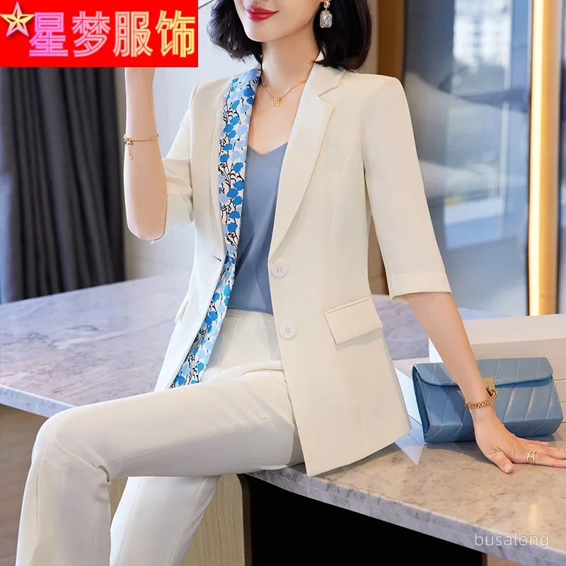 Spring 2023 New Business Suit Women's Suit Slim-Fit Suit Jacket Half Sleeve Small Suit Female Work Clothes
Spring 2023 New Business Suit Women's Suit Slim-Fit Suit Jacket Half Sleeve Small Suit Female Work Clothes