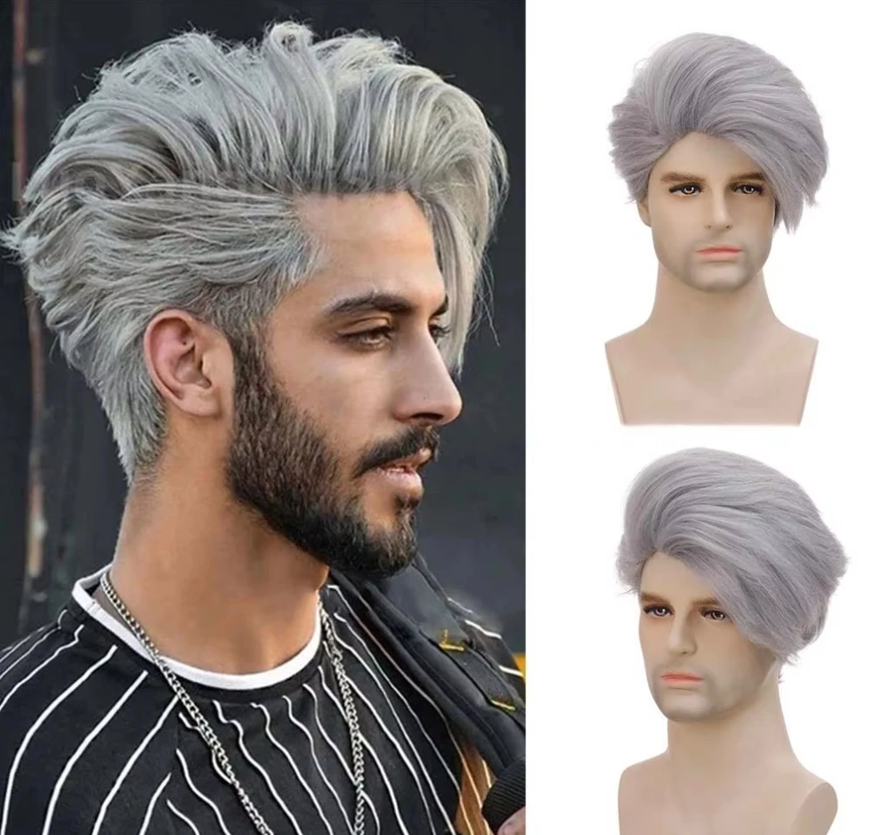 Synthetic Man's Short Wig Trendy Silver Gray Wig with Bangs Soft Breathable Layered Wig for Male Daily Cosplay
Synthetic Man's Short Wig Trendy Silver Gray Wig with Bangs Soft Breathable Layered Wig for Male Daily Cosplay