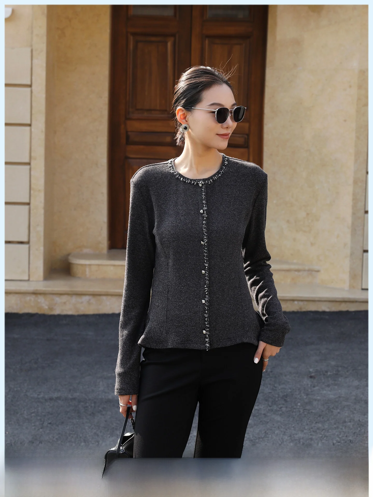 Slim Fit Knitted round Ne Cardigan Women's Base Layer Top Pearl Bead Embellied French Sle Long Sve Breathable Spring...
Slim Fit Knitted round Ne Cardigan Women's Base Layer Top Pearl Bead Embellied French Sle Long Sve Breathable Spring...