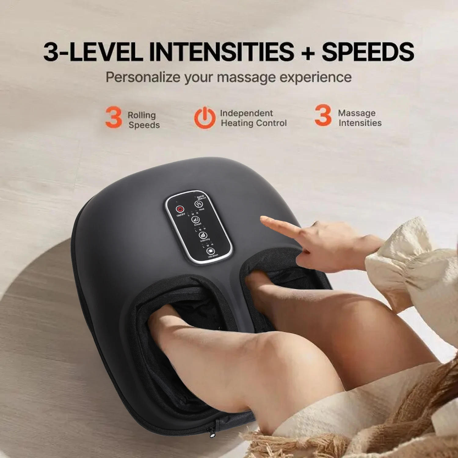 3-Intensity Speed Foot Massager with Air Pressure Vibration And Heating 2 Heat Settings for Home Therapy Relaxation And Comfort
3-Intensity Speed Foot Massager with Air Pressure Vibration And Heating 2 Heat Settings for Home Therapy Relaxation And Comfort