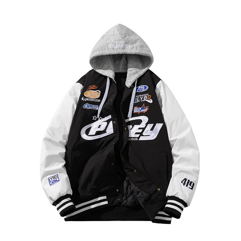 Embroidery Varsity Jacket Men Women Letter Patchwork Vintage Baseball Jacket Autumn Winter American Casual Hooded Coats Youth
Embroidery Varsity Jacket Men Women Letter Patchwork Vintage Baseball Jacket Autumn Winter American Casual Hooded Coats Youth