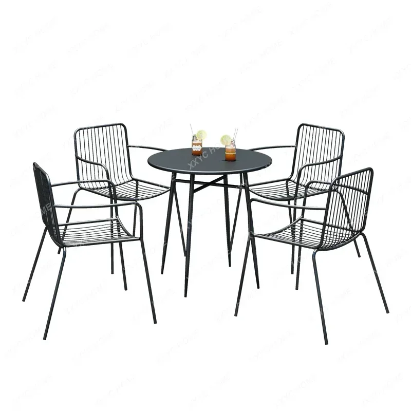 Outdoor Desk-Chair Iron Leisure Simple Table and Chair Combination Garden Coffee Shop Outdoor Balcony Dining Table
Outdoor Desk-Chair Iron Leisure Simple Table and Chair Combination Garden Coffee Shop Outdoor Balcony Dining Table