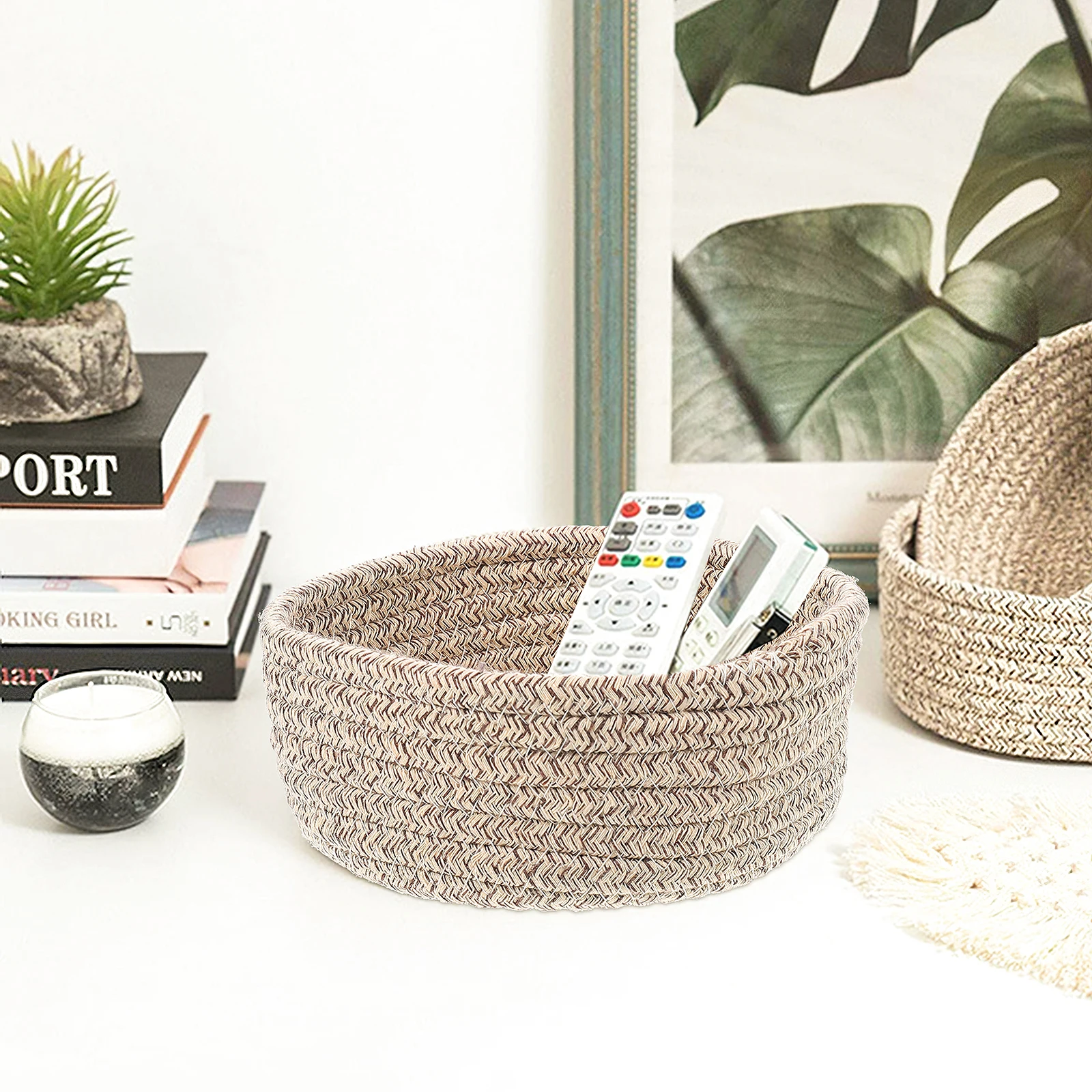 Decorative Rope Baskets Cotton Storage Basket Desktop Sundries Organizer Woven Basket For Living Room Cosmetics Holder
Decorative Rope Baskets Cotton Storage Basket Desktop Sundries Organizer Woven Basket For Living Room Cosmetics Holder