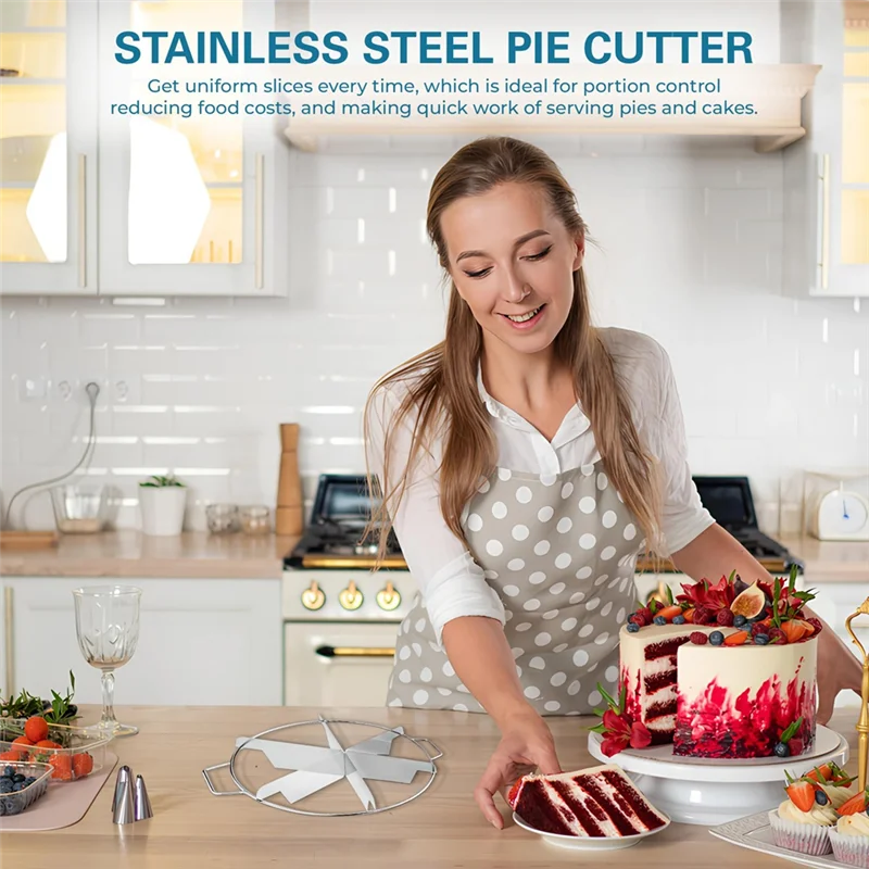 Practical-Stainless Steel Pie Cutter 6-Slice Pie Cutter Creates Beautifully Uniform Slices Of Pie
Practical-Stainless Steel Pie Cutter 6-Slice Pie Cutter Creates Beautifully Uniform Slices Of Pie