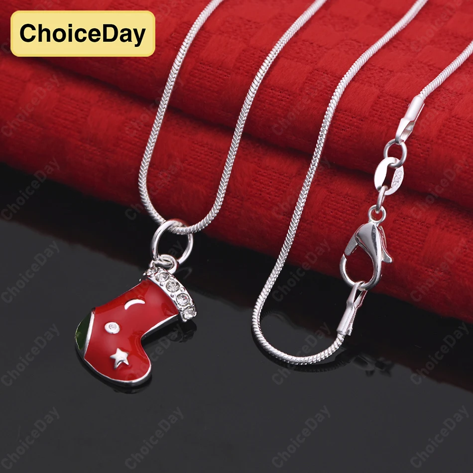 ChoiceDay 925 Sterling Silver Christmas Stocking Pendant Necklace Fashion Accessories Gift Jewelry
ChoiceDay 925 Sterling Silver Christmas Stocking Pendant Necklace Fashion Accessories Gift Jewelry