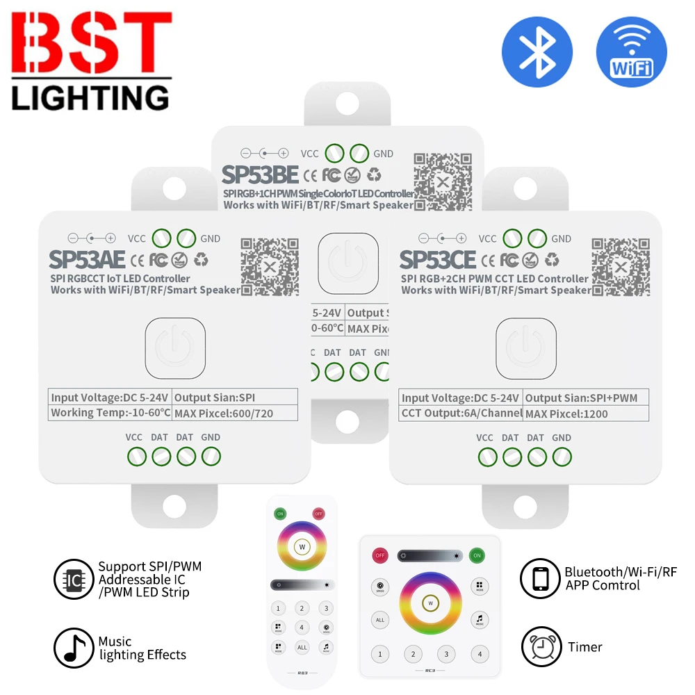 SP531E-SP535E 5050 2835 DIM CCT RGB RGBW LED Controller SP536-SP53CE WS2811 WS2812B WS2805 WS2815 SK6812-RGBW SPI Controller
SP531E-SP535E 5050 2835 DIM CCT RGB RGBW LED Controller SP536-SP53CE WS2811 WS2812B WS2805 WS2815 SK6812-RGBW SPI Controller