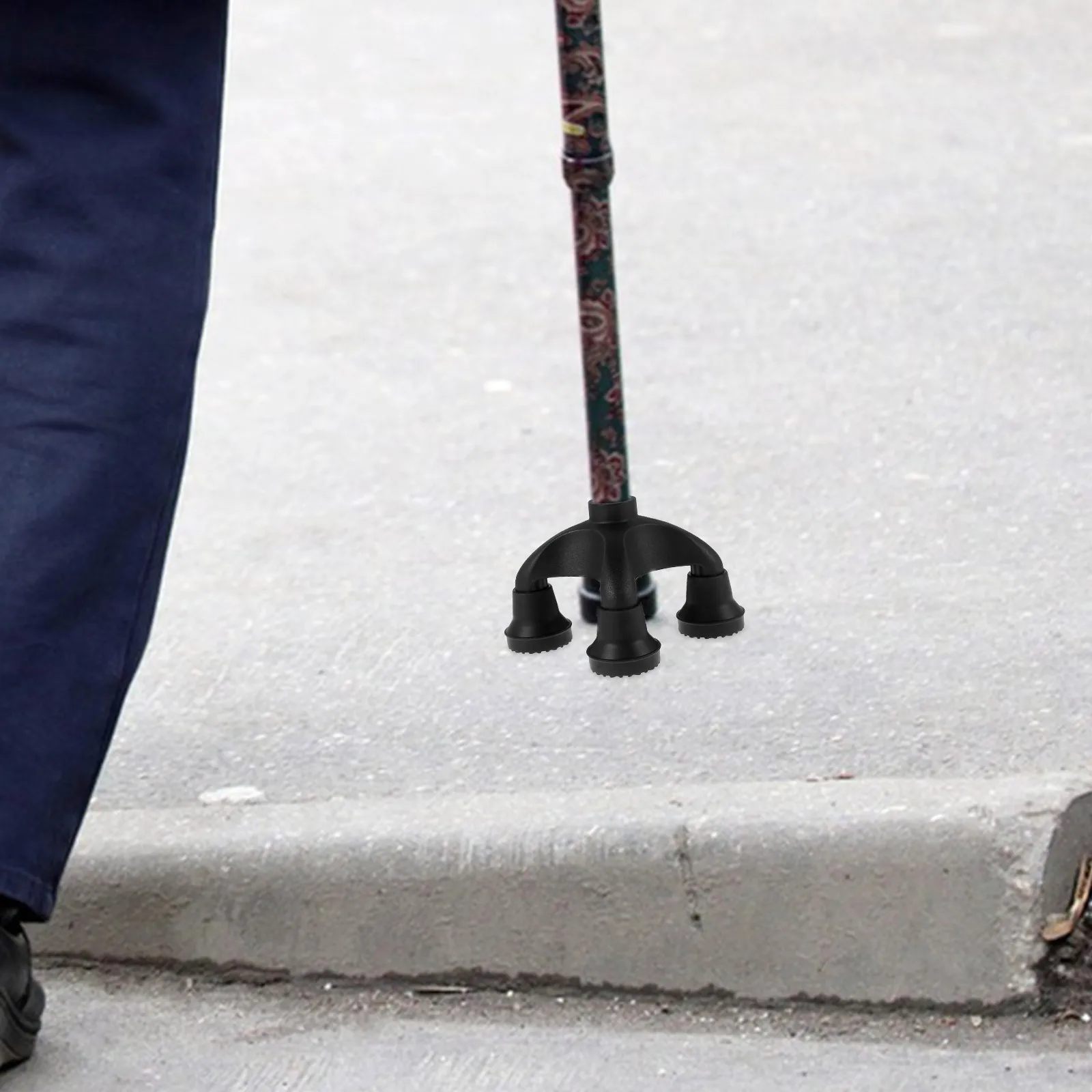 Non-Slip Elderly Cane Tip Pad Quad Base Self Standing Walking Stick Replacement Plastic Cane Tip for Stability Balance 
Non-Slip Elderly Cane Tip Pad Quad Base Self Standing Walking Stick Replacement Plastic Cane Tip for Stability Balance