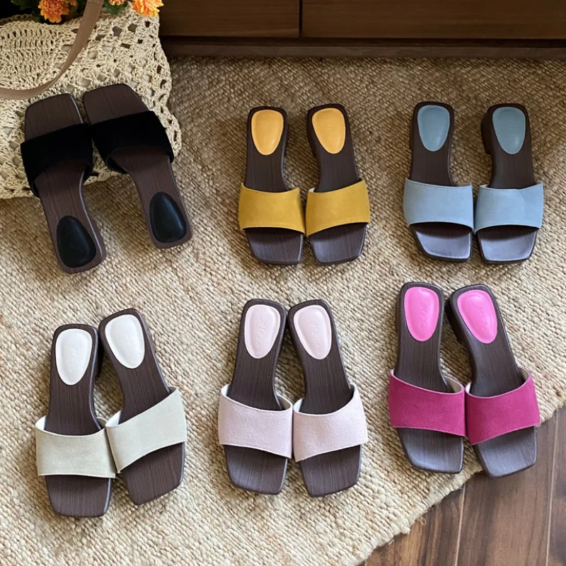 Designer Summer Slippers Women Concise Open Toe Low Heel Slide Ladies Retro Outdoor Dress Shoes Sandalias Zapatos De Mujer
Designer Summer Slippers Women Concise Open Toe Low Heel Slide Ladies Retro Outdoor Dress Shoes Sandalias Zapatos De Mujer