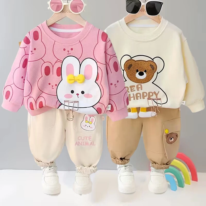 New 0-4-year-old Children's Cute Cartoon Two Piece Set with Long Sleeve Autumn Boys and Girls Leisure Outdoor Sports Set
New 0-4-year-old Children's Cute Cartoon Two Piece Set with Long Sleeve Autumn Boys and Girls Leisure Outdoor Sports Set