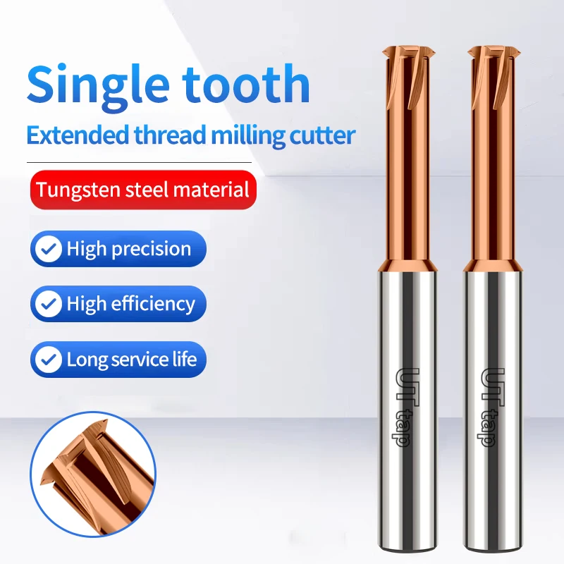 UT TAP CNC Machine Solid Carbide Long Shank 100L Single Tooth Thread Milling Cutter M2 M3 M4 M5 M6 M8 M10 M12 M14 Mill Mills
UT TAP CNC Machine Solid Carbide Long Shank 100L Single Tooth Thread Milling Cutter M2 M3 M4 M5 M6 M8 M10 M12 M14 Mill Mills