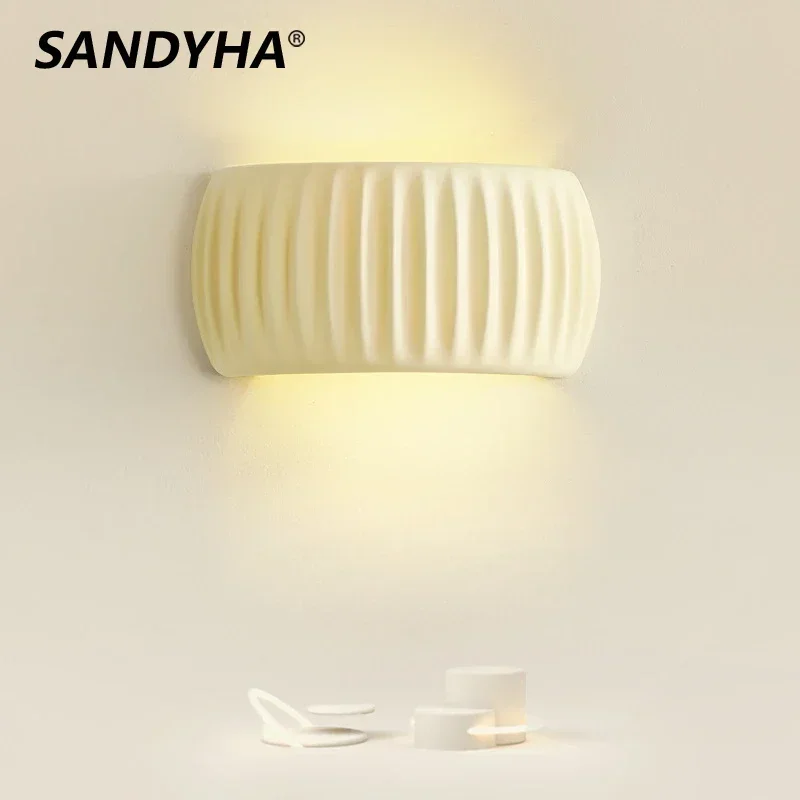 SANDYHA Nordic Pumpkin Wall Lamp Cream LED Wall Light For Bedroom Living Room Hallway Home Decor Warm White Lighting Fixture
SANDYHA Nordic Pumpkin Wall Lamp Cream LED Wall Light For Bedroom Living Room Hallway Home Decor Warm White Lighting Fixture