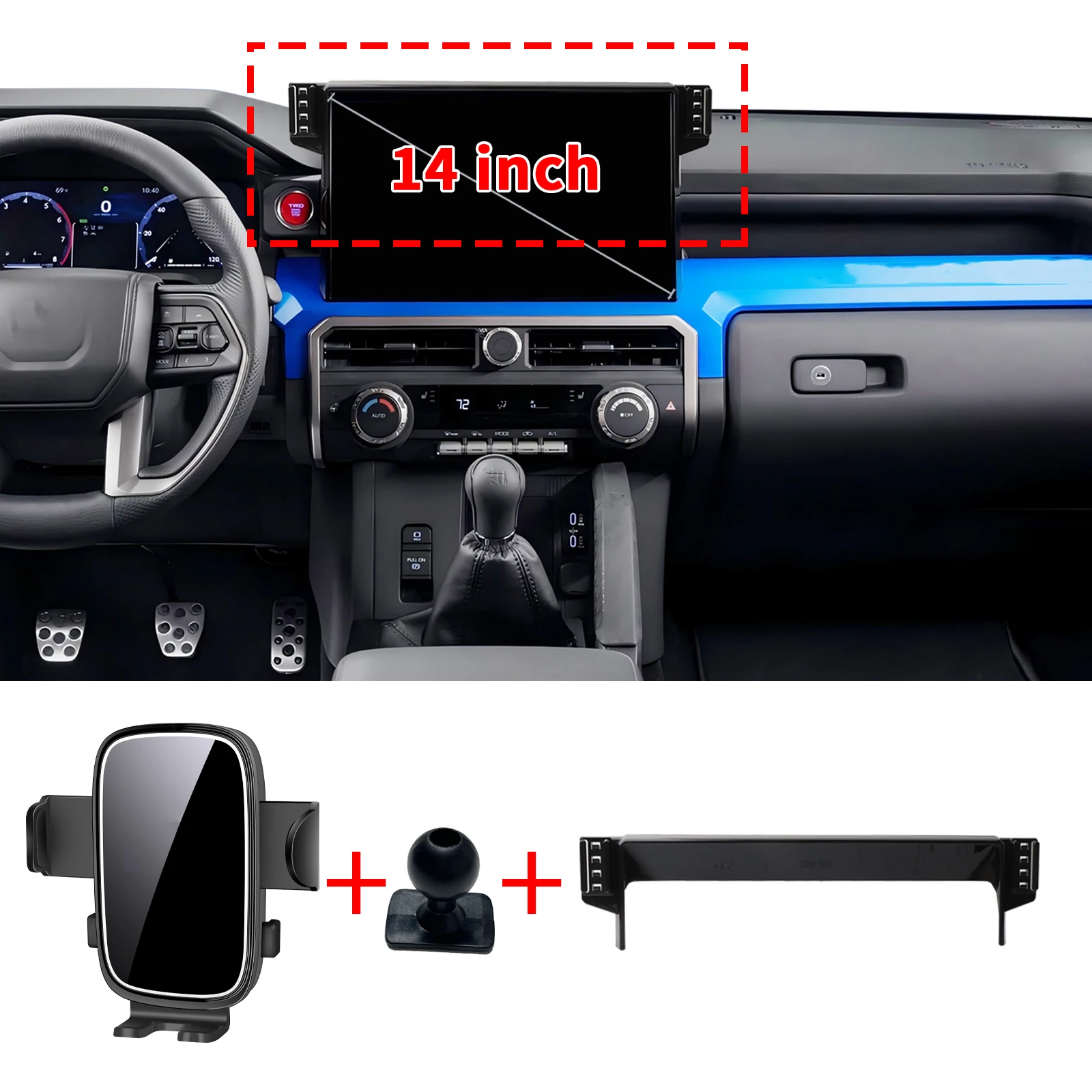 for Toyota 4Runner 4 Runner 2024-2026 14inch LHD RHD Specific Dashboard Navigation Phone Holder Mount Design Car accessoires
for Toyota 4Runner 4 Runner 2024-2026 14inch LHD RHD Specific Dashboard Navigation Phone Holder Mount Design Car accessoires