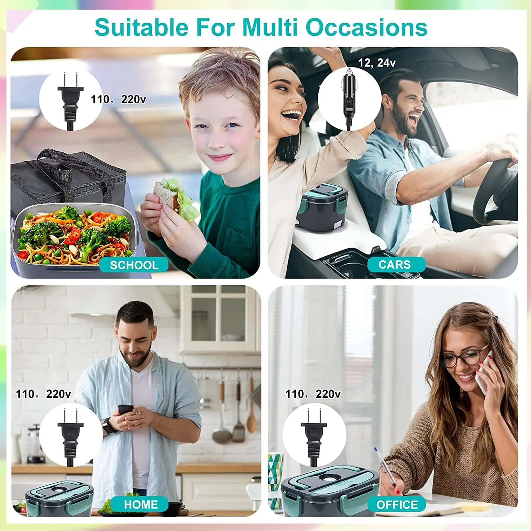 B23B Electric Lunch Box,2 In 1 Portable Food Warmer Heater Lunch Box For Car,Work,Home & Office- Capacity 1.5L US Plug
B23B Electric Lunch Box,2 In 1 Portable Food Warmer Heater Lunch Box For Car,Work,Home & Office- Capacity 1.5L US Plug