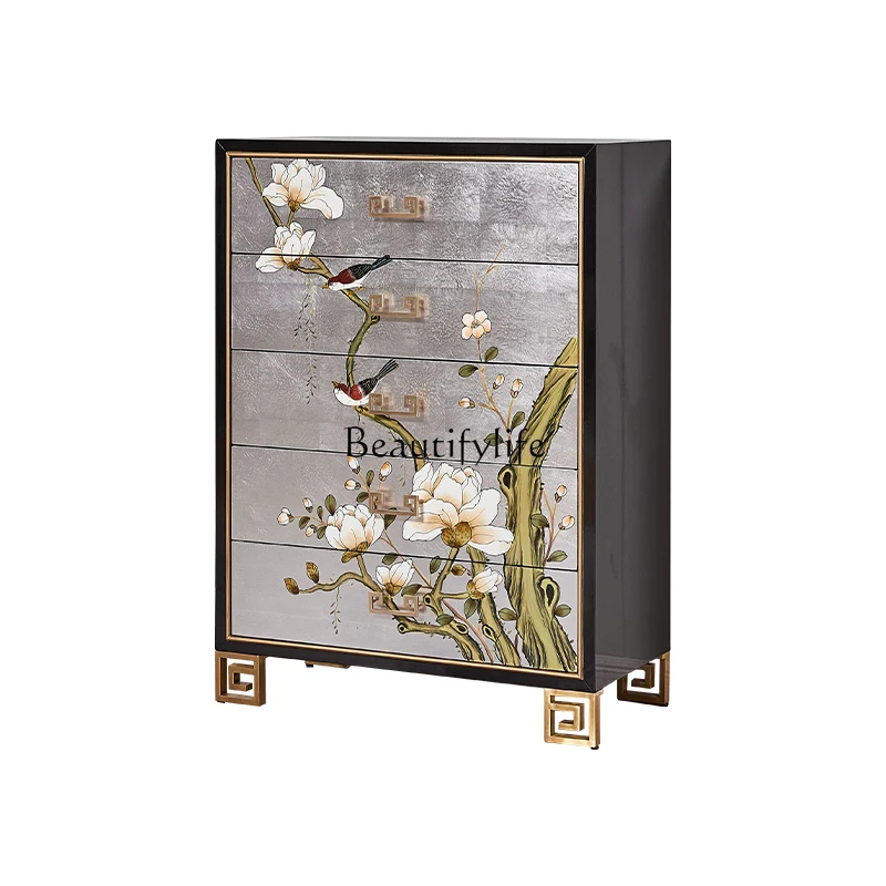 New Chinese chest of drawers, living room, entrance cabinet, storage side cabinet, next to the TV
New Chinese chest of drawers, living room, entrance cabinet, storage side cabinet, next to the TV