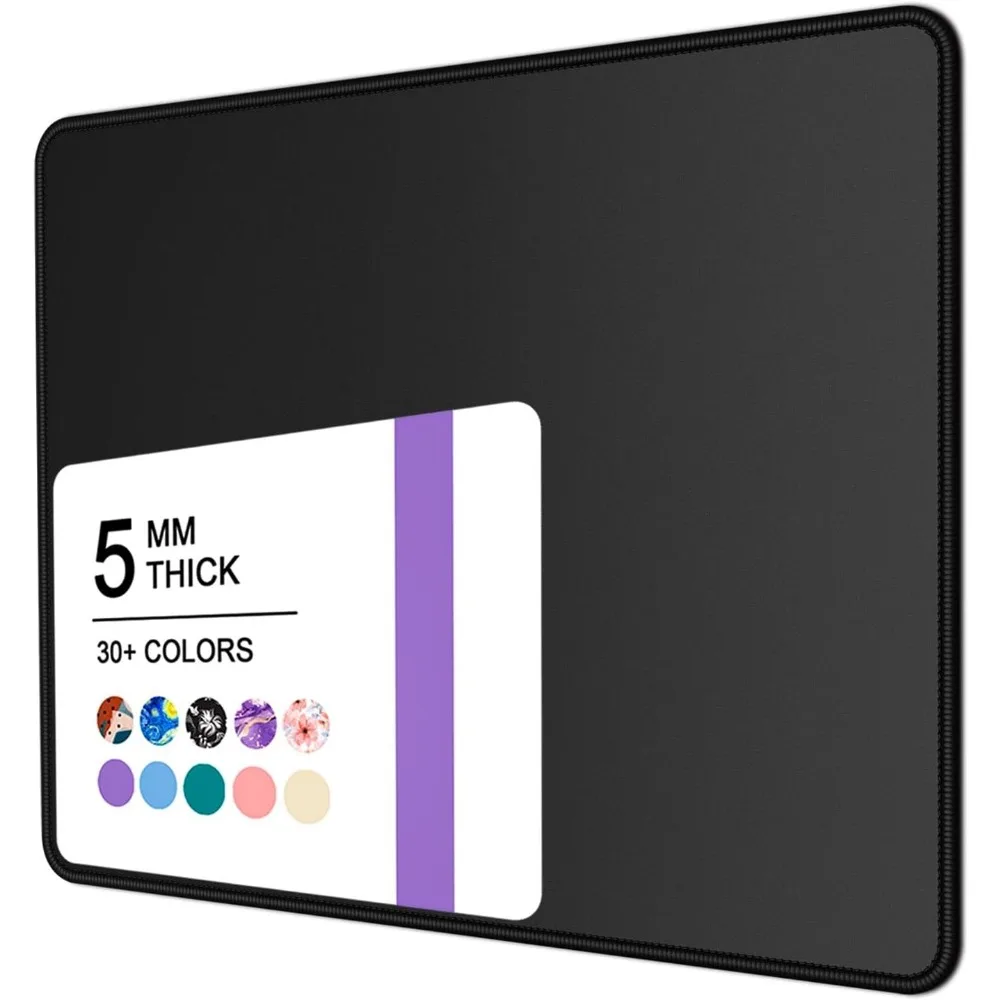 Thicker Black 8x10 Inch Gaming & Office Mouse Pad, 5mm Thick, Anti-Slip Base, Stitched Edges, Modern Square Design
Thicker Black 8x10 Inch Gaming & Office Mouse Pad, 5mm Thick, Anti-Slip Base, Stitched Edges, Modern Square Design